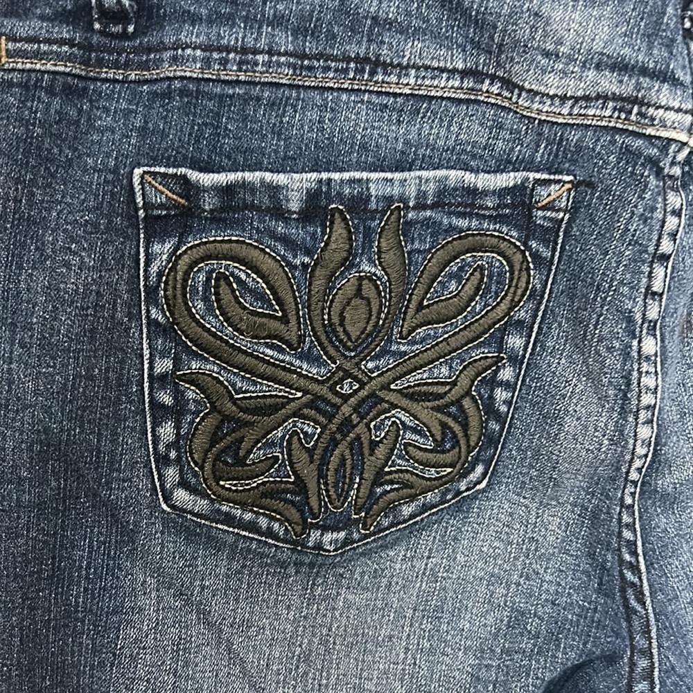 Gitano Vintage Blue Jeans Slightly Flared Embroidered Pocket Woman's Size 20